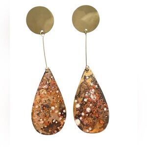 Vintage Sibilia Gold and Brown Teardrop Earrings
